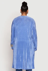 Womens Plus Plisse Duster,