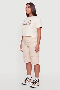 Plus LA Graphic Short Sleeve Crop Top