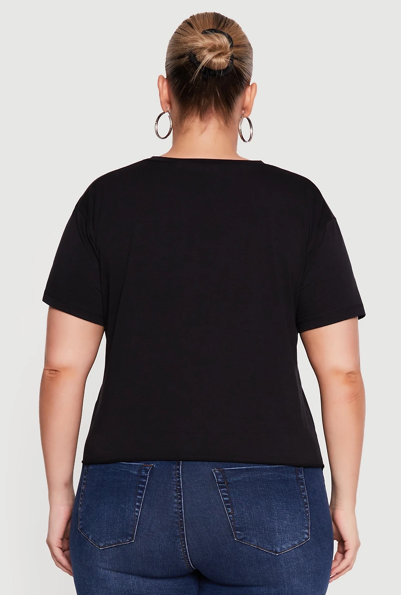 Plus Born To Ride Slashed Graphic Tee
