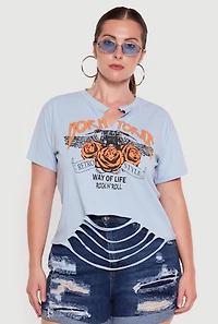 Plus Born To Ride Slashed Graphic Tee