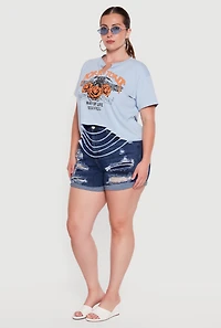 Plus Born To Ride Slashed Graphic Tee