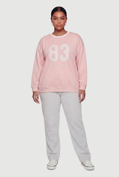 Plus 83 NYC Graphic Print Sweatshirt