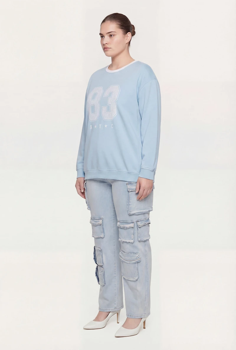 Plus 83 NYC Graphic Print Sweatshirt
