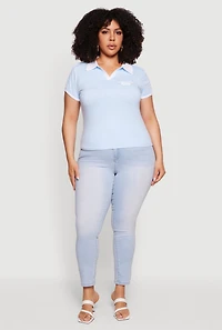 Plus Contrast Trim New York 1983 Graphic Polo Top