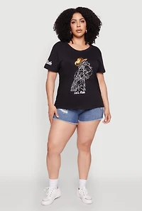 Womens Plus Lets Ride Graphic Crew Neck T-Shirt,