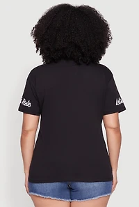 Womens Plus Lets Ride Graphic Crew Neck T-Shirt,