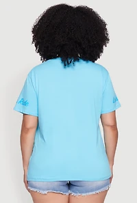 Womens Plus Lets Ride Graphic Crew Neck T-Shirt, 1X