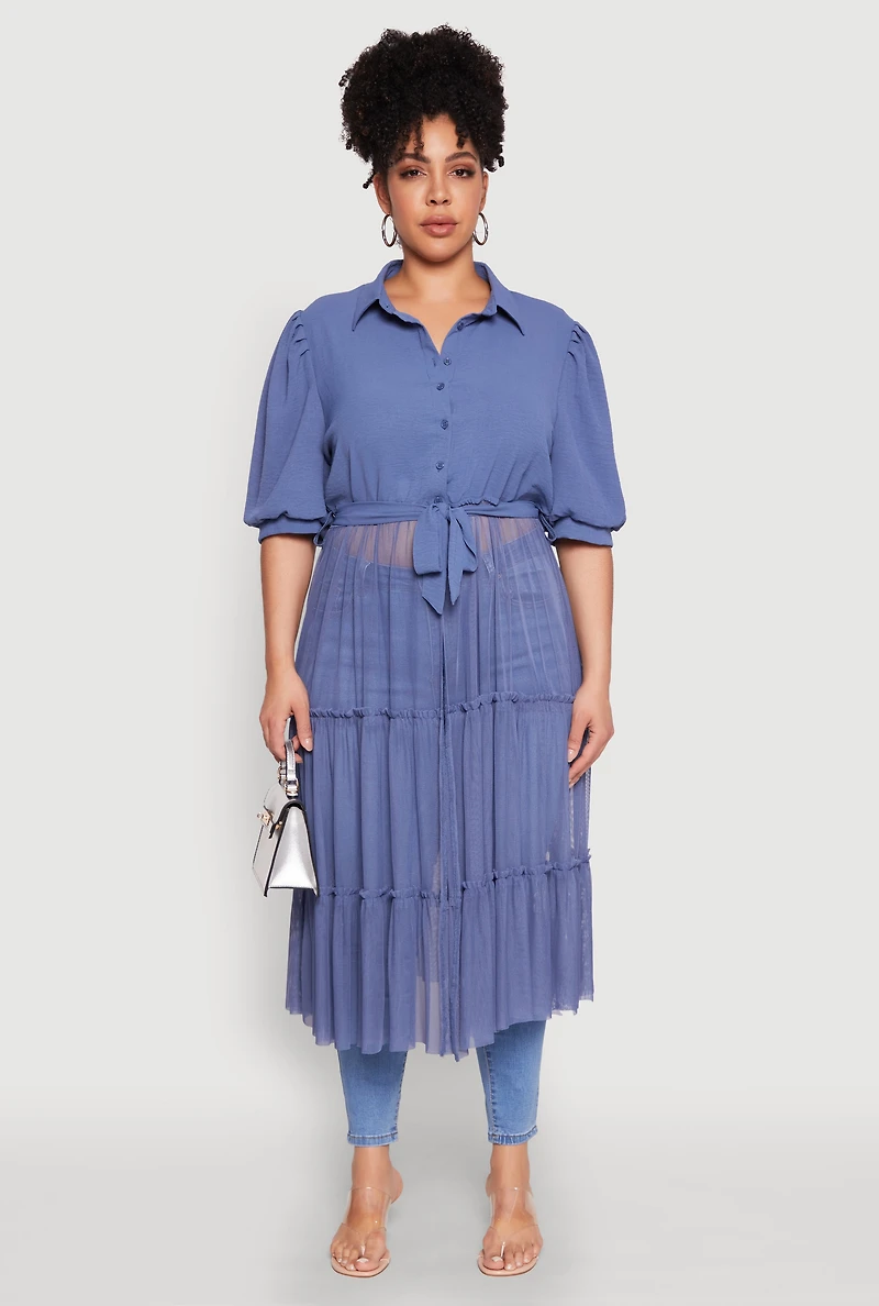 Plus Airy Tiered Maxi Top