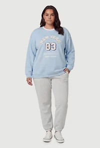 Plus New York 83 Nautical Embroidered Graphic Sweatshirt
