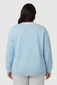 Plus Size New York 83 Nautical Embroidered Graphic Sweatshirt