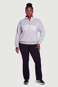 Plus New York Quarter Zip Sweatshirt