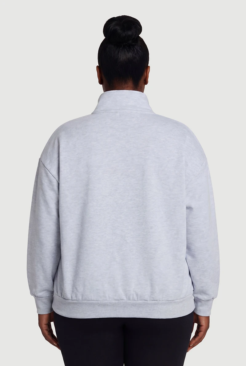 Plus New York Quarter Zip Sweatshirt