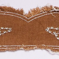 Plus Denim Corset Patch Rhinestone Detail Tee