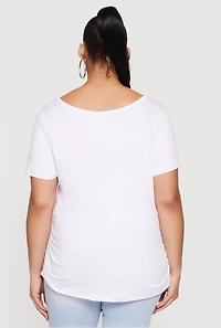 Plus Brooklyn Gingham Detail Graphic Tee