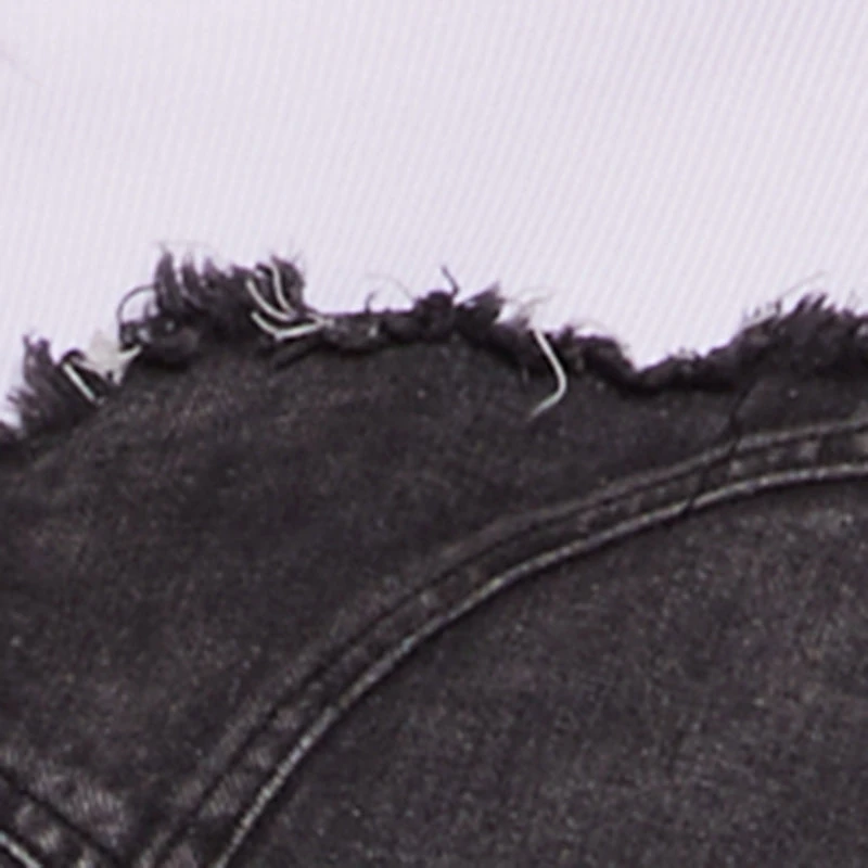 Plus Frayed Denim Heart Patch Tee