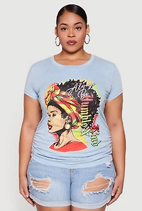 Plus Always Be Ruched Graphic Tee