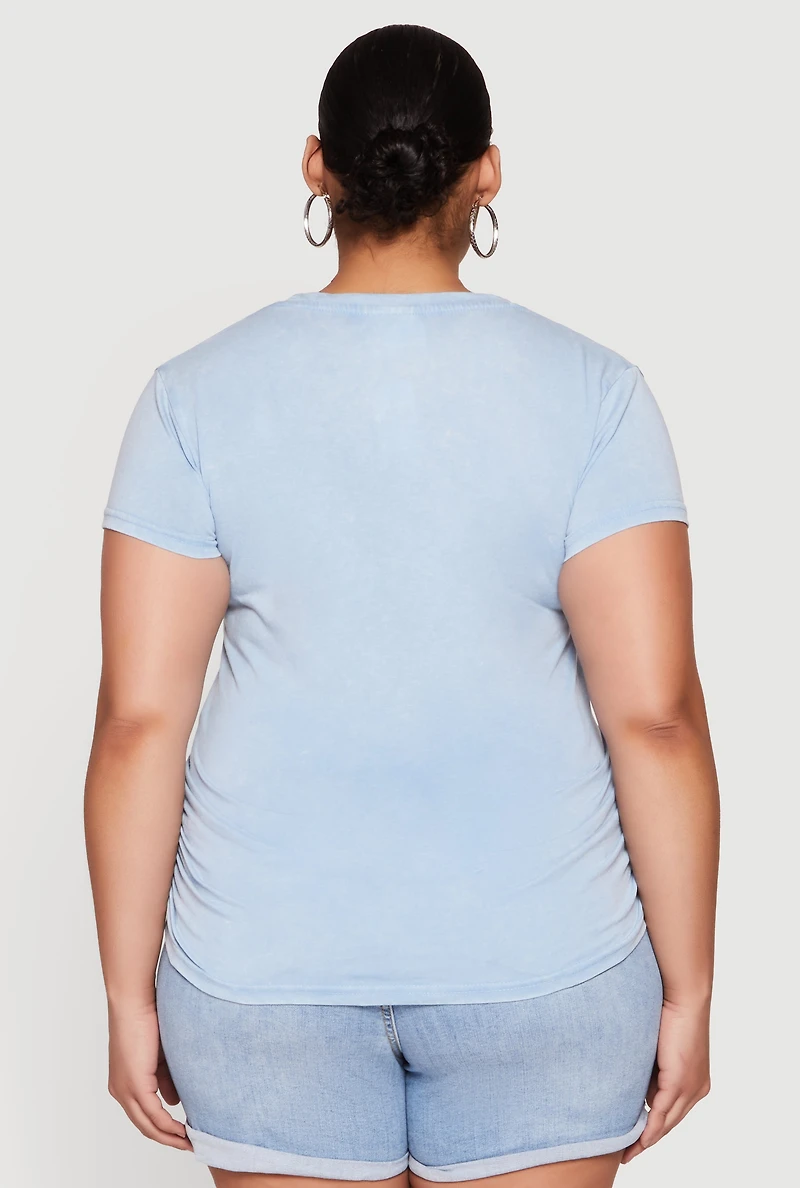 Plus Always Be Ruched Graphic Tee