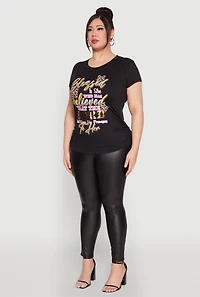 Plus Blessed Is She Ruched Graphic Tee
