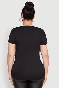 Plus Blessed Is She Ruched Graphic Tee