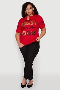 Plus Sequin Bossy Ideas Graphic Tee