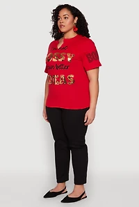 Plus Sequin Bossy Ideas Graphic Tee