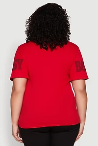 Plus Sequin Bossy Ideas Graphic Tee