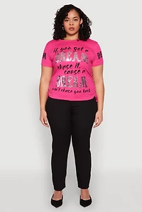Plus Dream Sequin Graphic Top