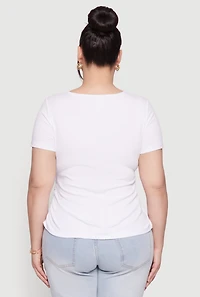 Womens Plus Size Faith It 3D Foil Graphic Tee, White, Size 3X