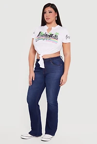 Plus Los Angeles California Knot Front T-Shirt