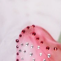 Plus Rhinestone Cherry Print Mesh Top