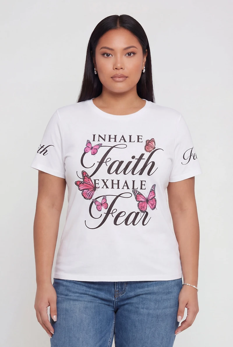 Plus Inhale Faith Exhale Fear Graphic Tee