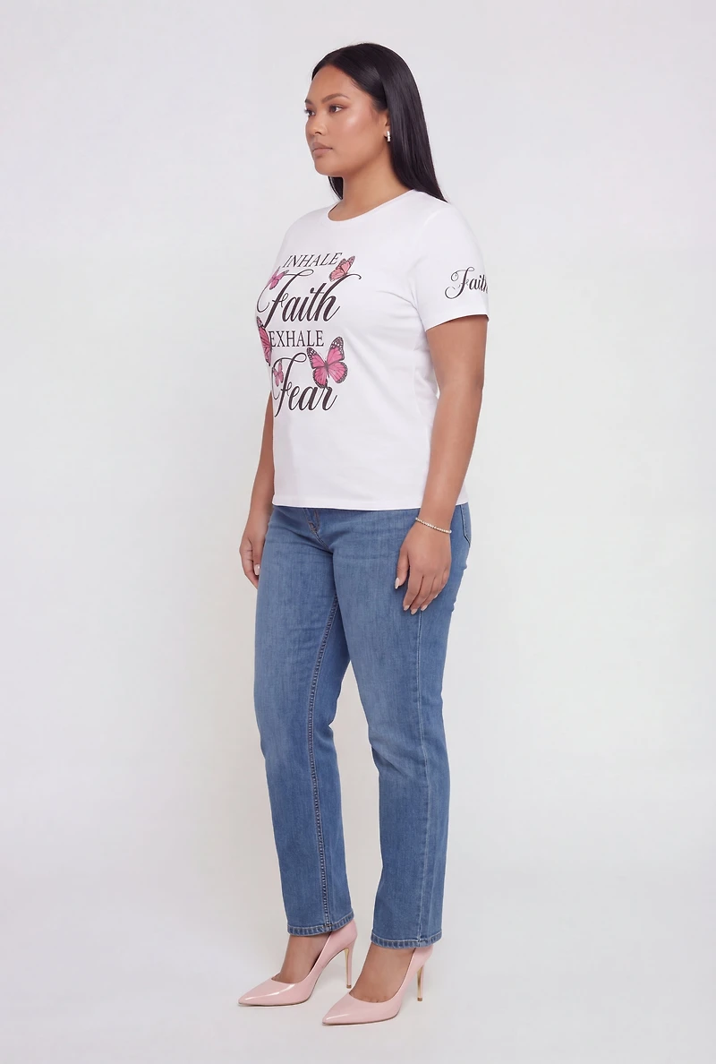 Plus Inhale Faith Exhale Fear Graphic Tee