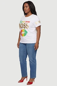 Plus Be Your Own Boss Lip Graphic Tee