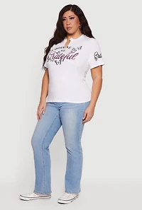 Plus Choose To Be Grateful Notch Neck Graphic Tee