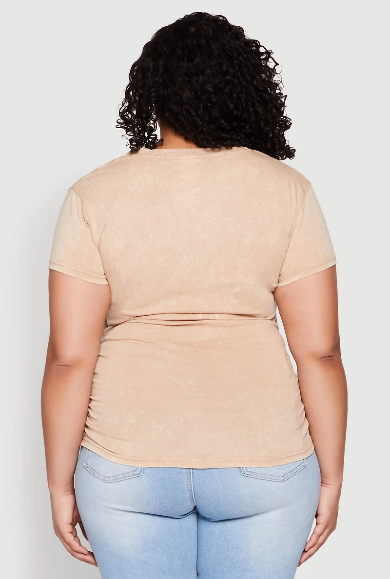 Plus Mineral Wash She Is Graphic Tee