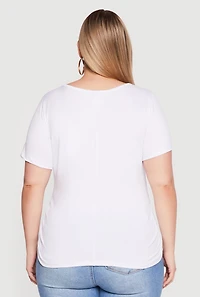 Plus Rhinestone Leopard Graphic Tee