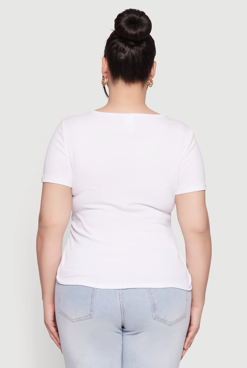 Womens Plus Size Just A Queen 3D Foil Graphic Tee, White, Size 2X