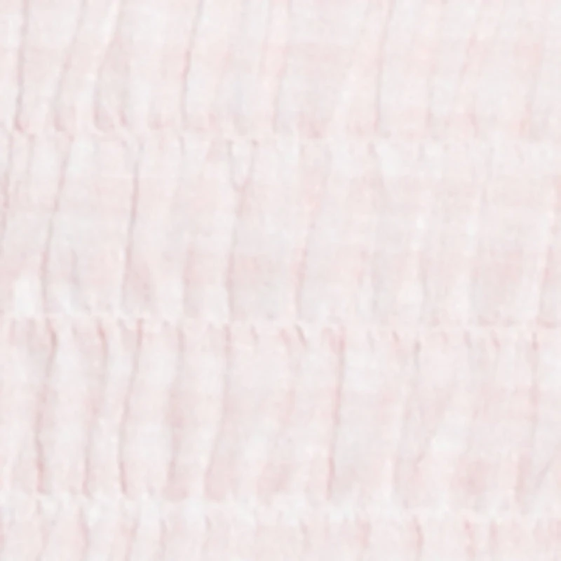 Plus Gingham Short Sleeve Smocked Blouse