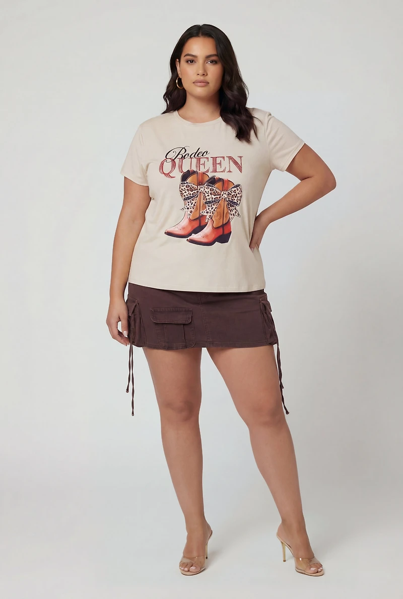 Plus Rhinestone Rodeo Queen Graphic Tee