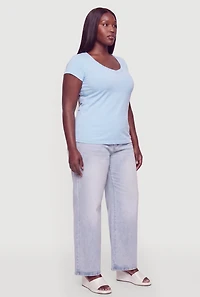 Plus Short Sleeve V-Neck Tee