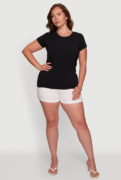 Plus Basic Crew Neck Short Sleeve T-Shirt
