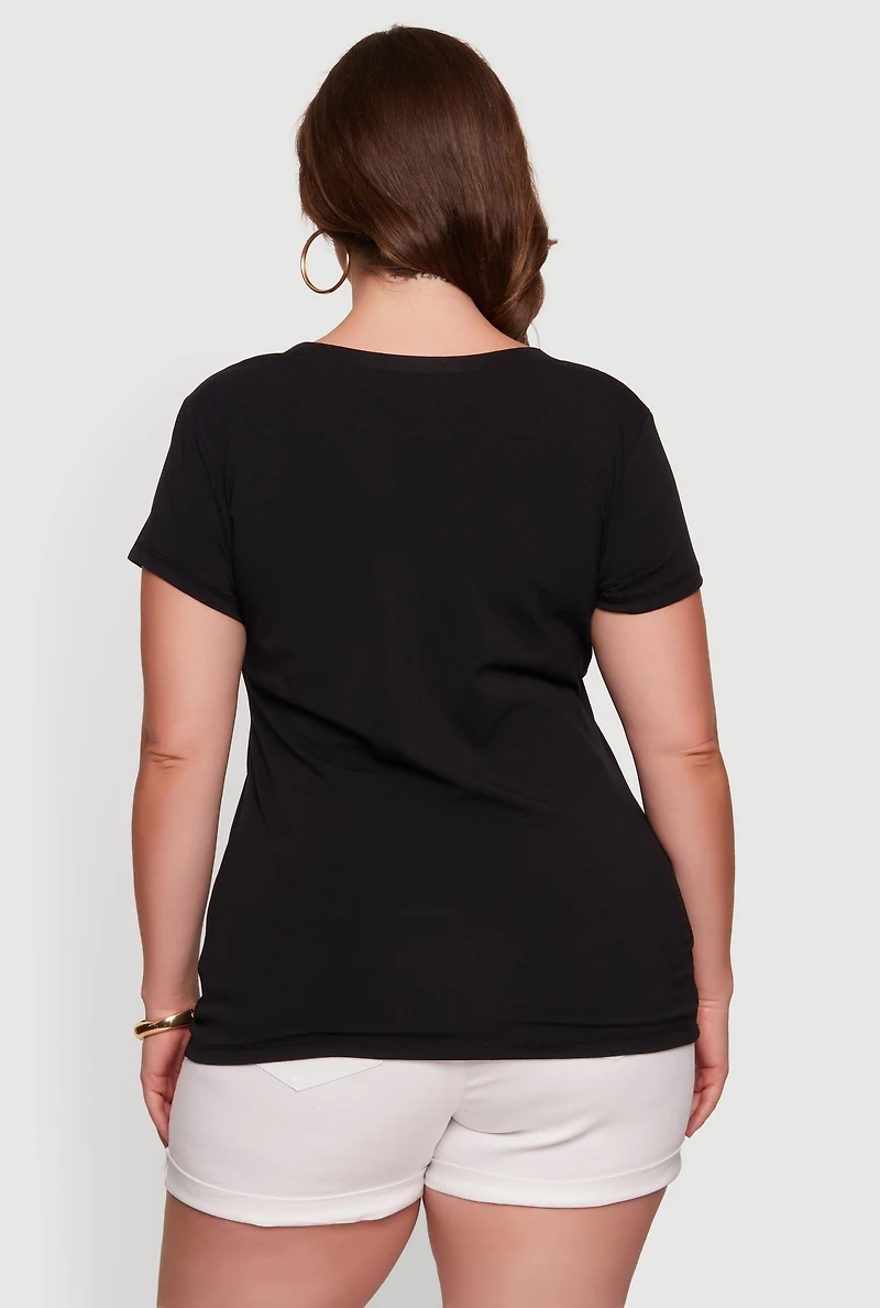 Plus Basic Crew Neck Short Sleeve T-Shirt