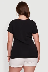 Plus Basic Crew Neck Short Sleeve T-Shirt