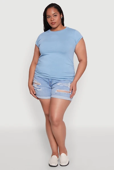 Womens Plus Side Ruched Tee,