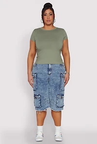 Womens Plus Short Sleeve Crew Neck Tee,