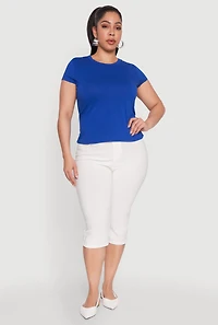Womens Plus Short Sleeve Crew Neck Tee, 1X