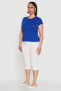 Womens Plus Short Sleeve Crew Neck Tee, 1X