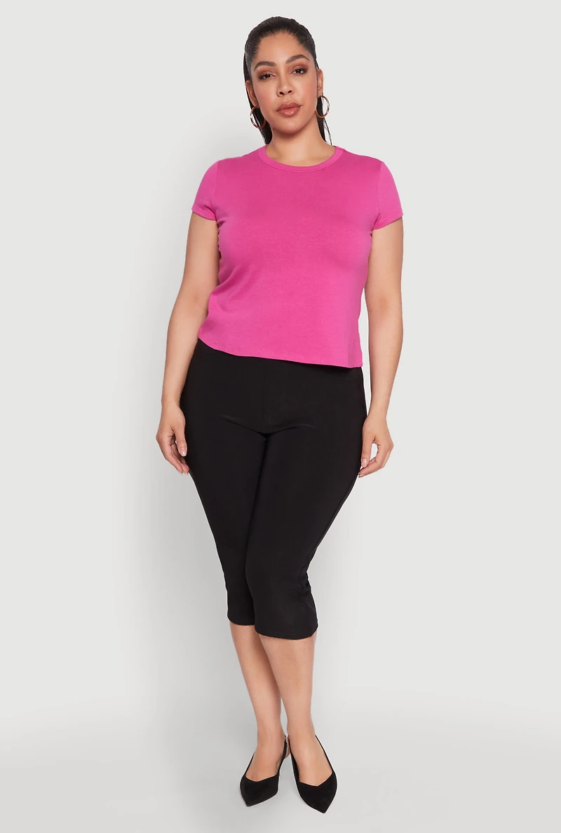 Plus Short Sleeve Crew Neck Tee