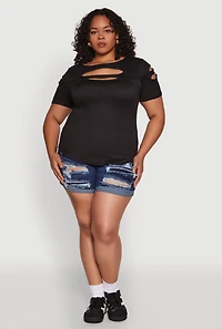 Womens Plus Cut Out Tee, 2X