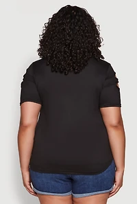 Womens Plus Cut Out Tee, 2X